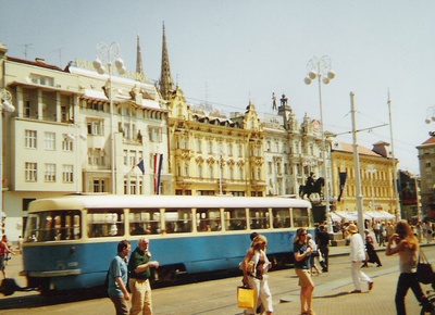 Un tramway à Zagreb.